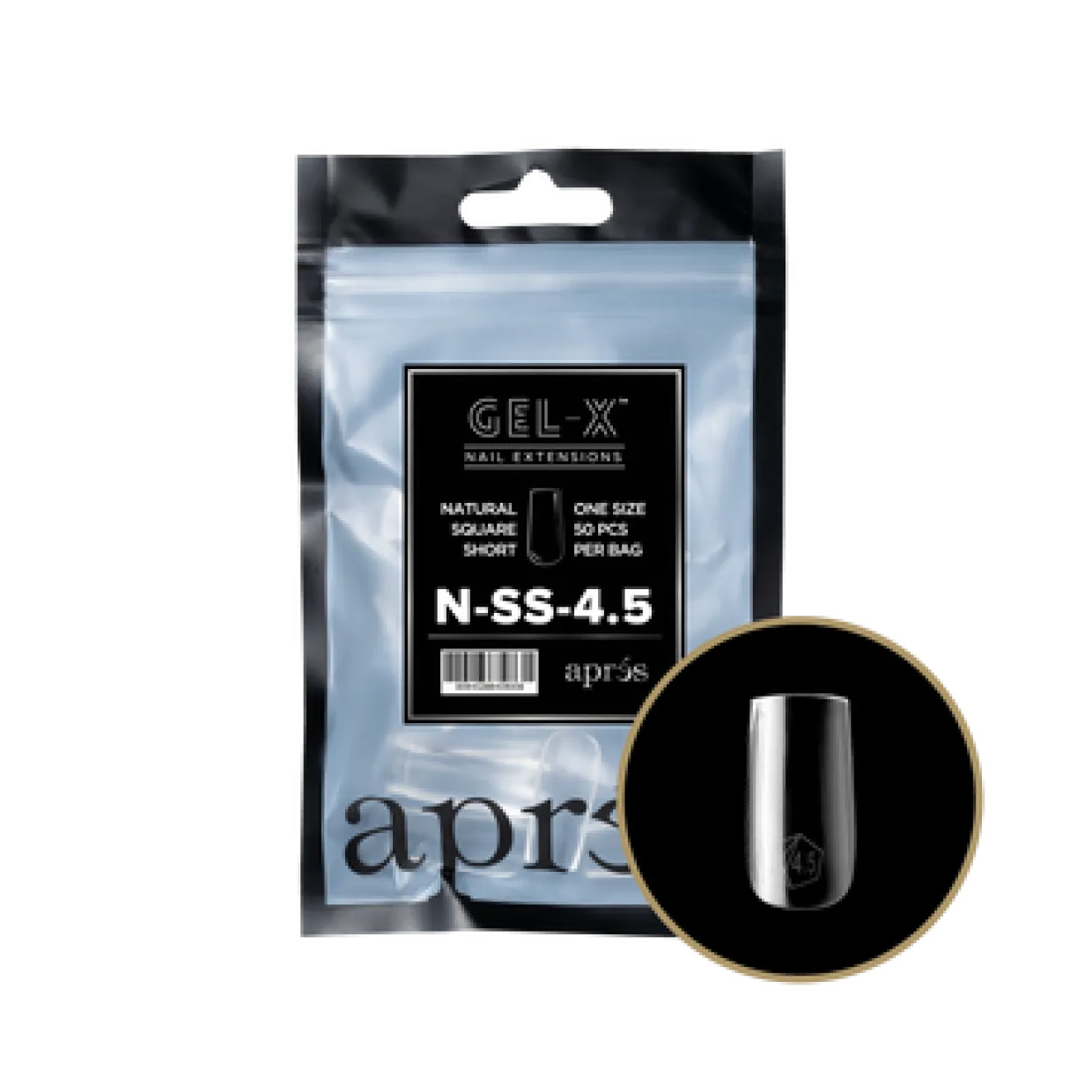 Apres Gel-X Refill Tips Natural Square Short - Size 4.5, 50 pcs.