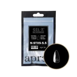 Apres Gel-X Refill Tips Natural Stiletto Extra Short - Size 5.5, 50 pcs.