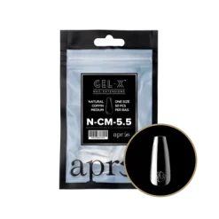 Apres Gel-X Refill Tips Natural Coffin Medium - Size 5.5, 50 pcs.