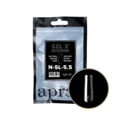 Apres Gel-X Refill Tips Natural Square Long - Size 5.5, 50 pcs.