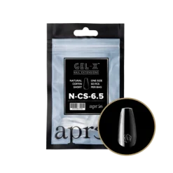 Apres Gel-X Refill Tips Natural Coffin Short - Size 6.5, 50 pcs.