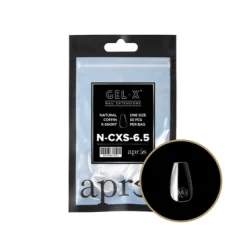 Apres Gel-X Refill Tips Natural Coffin Extra Short - Size 6.5, 50 pcs.