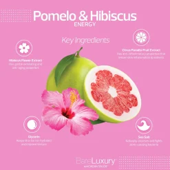 BareLuxury Energy Pomelo & Hibiscus 4 Pack - Includes 1 Each Of Soak, Masque, Scrub, Massage Butter