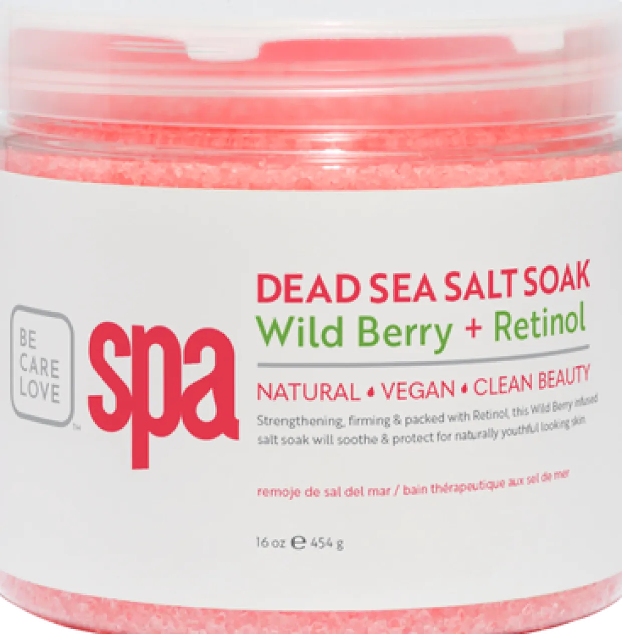 BCL SPA Dead Sea Salt Soak Wild Berry + Retinol, 16 oz.