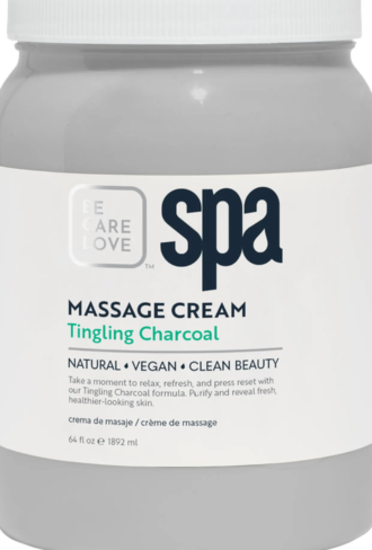 BCL SPA Massage Cream Tingling Charcoal, 64 oz.