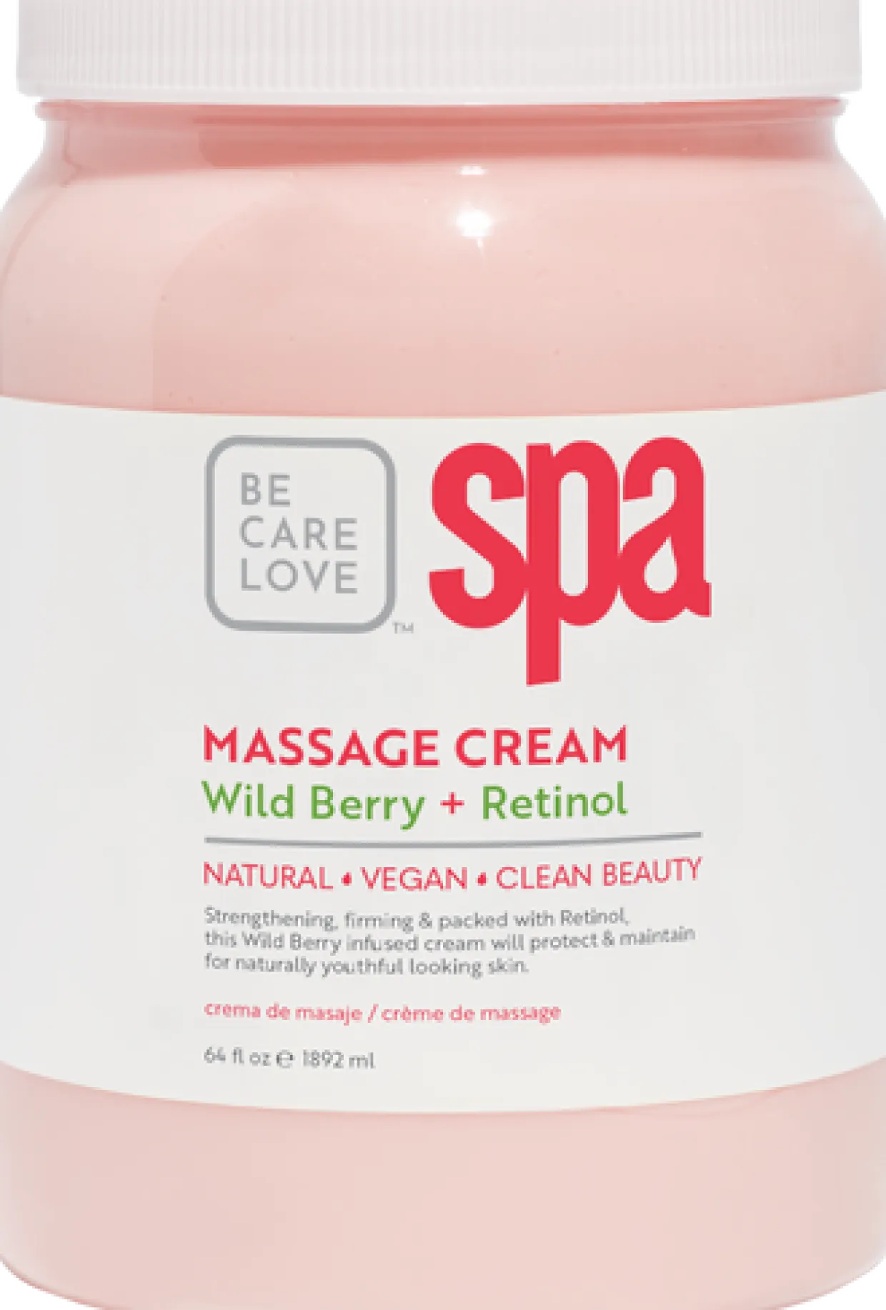 BCL SPA Massage Cream Wild Berry + Retinol, 64 oz.