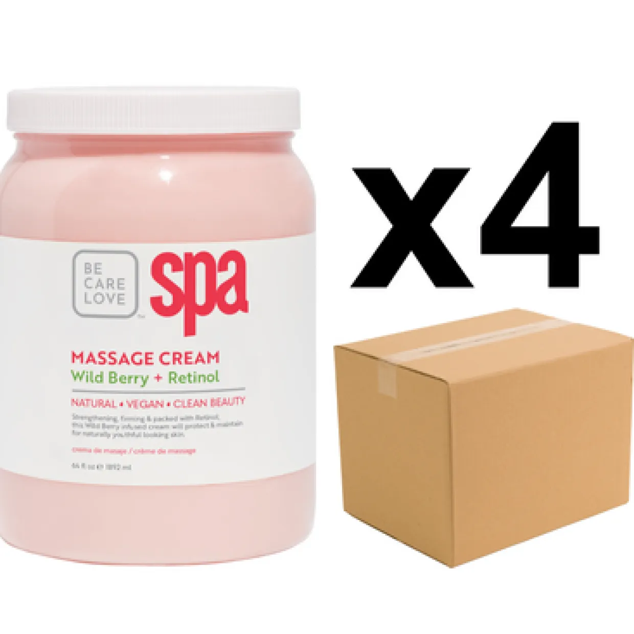 BCL SPA Massage Cream Wild Berry + Retinol, 64 oz. - Case Pack of 4