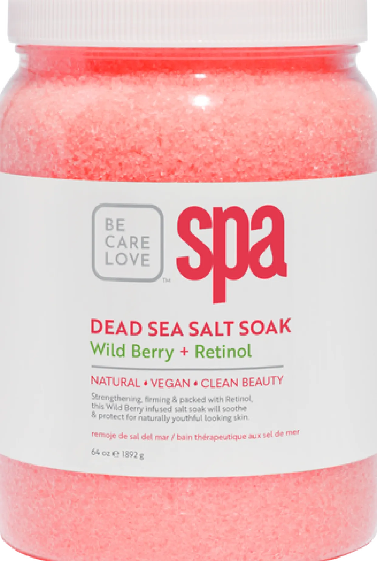 BCL SPA Dead Sea Salt Soak Wild Berry + Retinol, 64 oz.