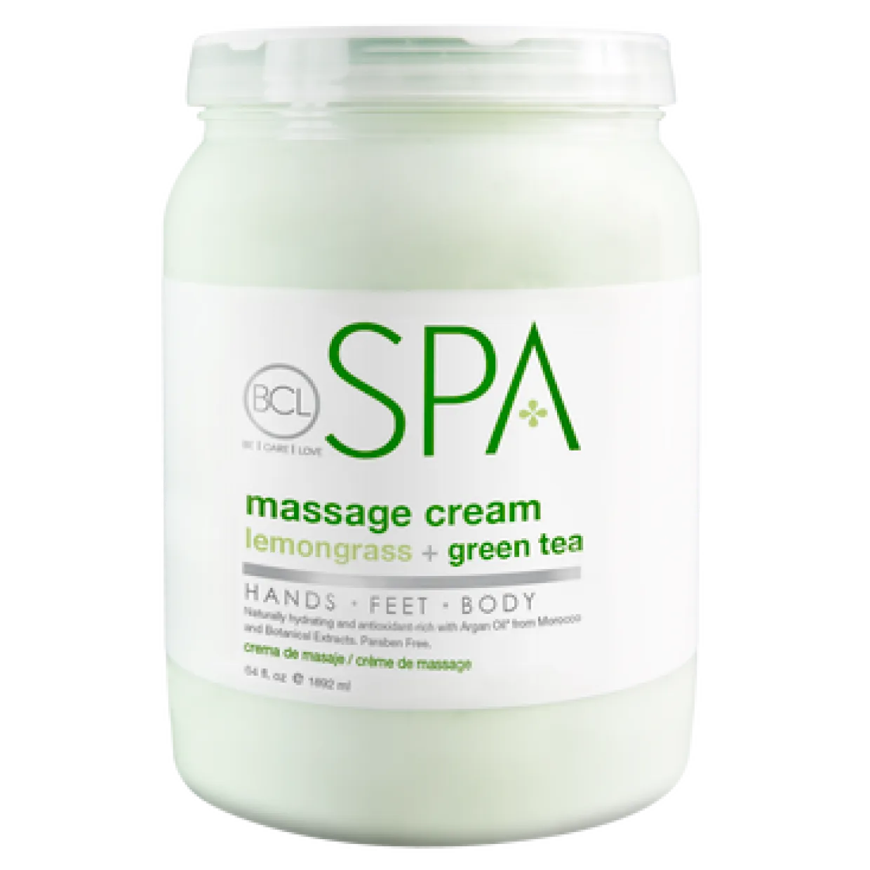 BCL SPA 64 oz. Massage Cream Lemongrass + Green Tea