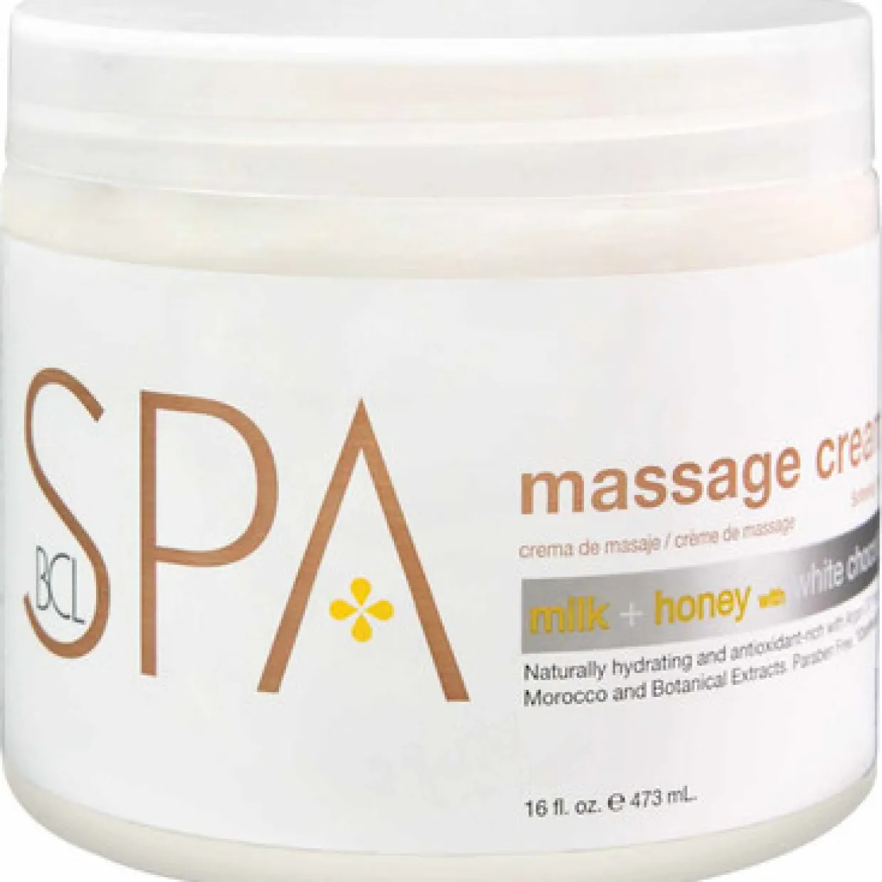 BCL SPA 16 oz. Massage Cream Milk + Honey with White Chocolate