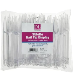 DL Pro Stiletto Nail Tips Display on a Ring - 200 ct.