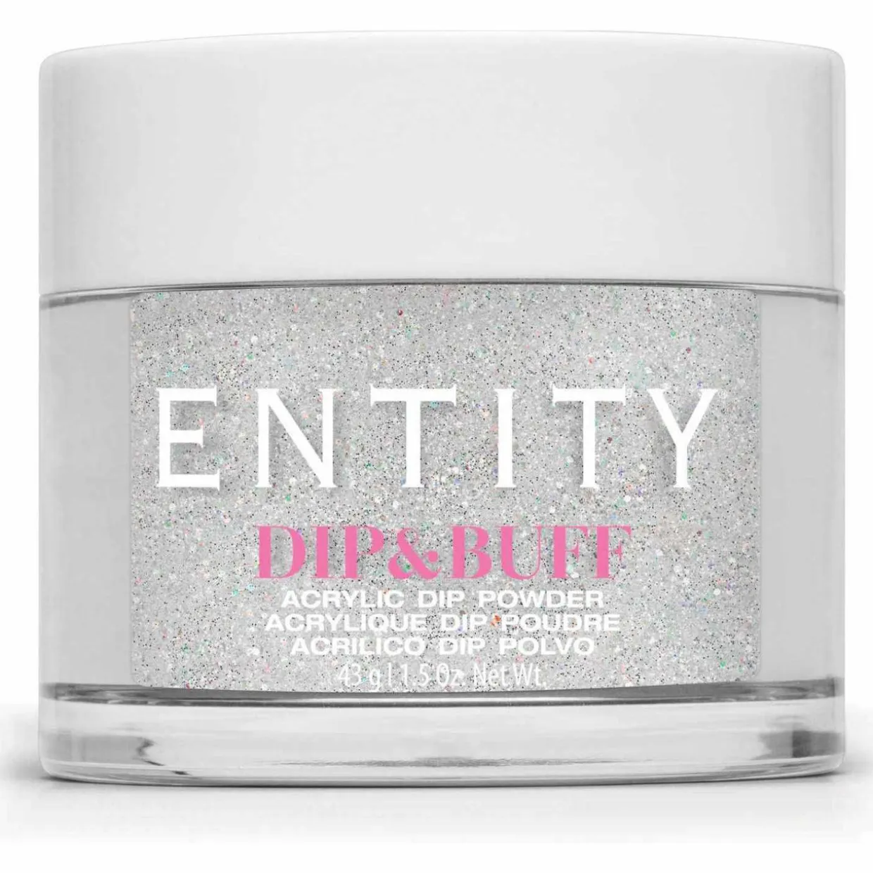Entity Dip & Buff, "Dazzle Me With Diamonds", Chunky Silver Holographic Glitter , 43 g | 1.5 Oz. - 5301538