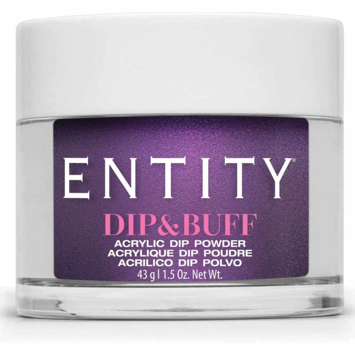 Entity Dip & Buff, "Elegant Edge", Dark Purple Shimmer , 43 g | 1.5 Oz. - 5301863