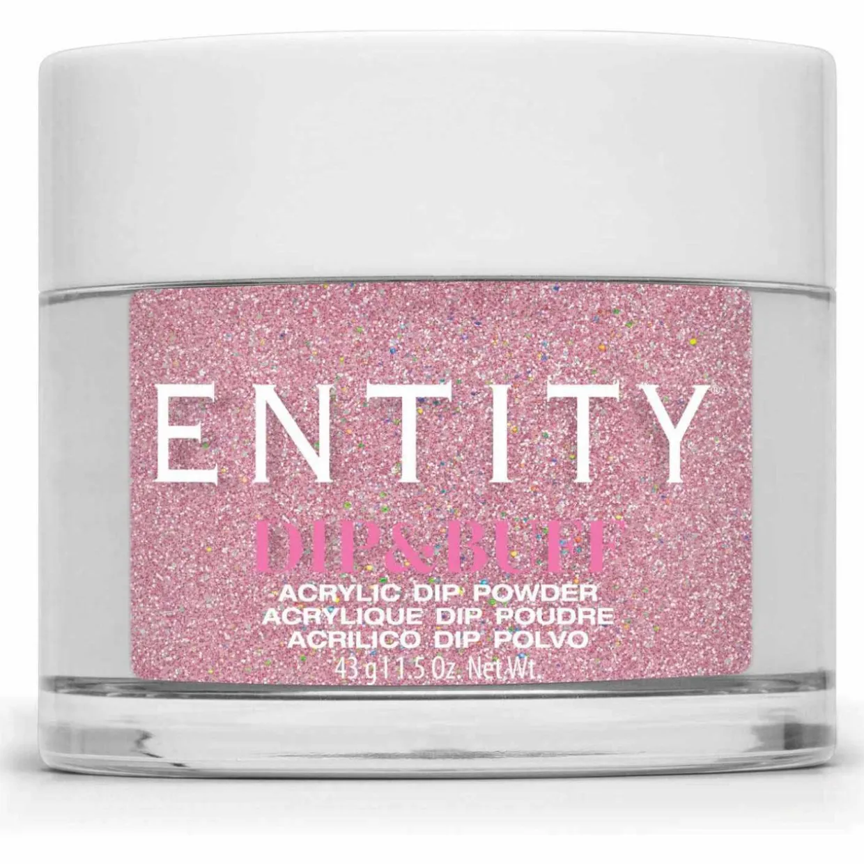 Entity Dip & Buff, "Glitzerazzi", Pink Glitter , 43 g | 1.5 Oz. - 5301524