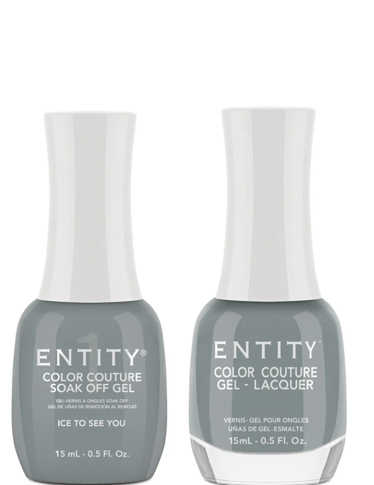 Entity "Ice To See You!" Duo - Includes Gel Polish and Lacquer - Gray Crème