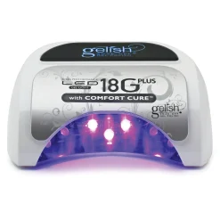 Gelish 18G Plus LED Light with Purple/Blue Pearl Soak-Off Gel Polish + Top and Base Coats