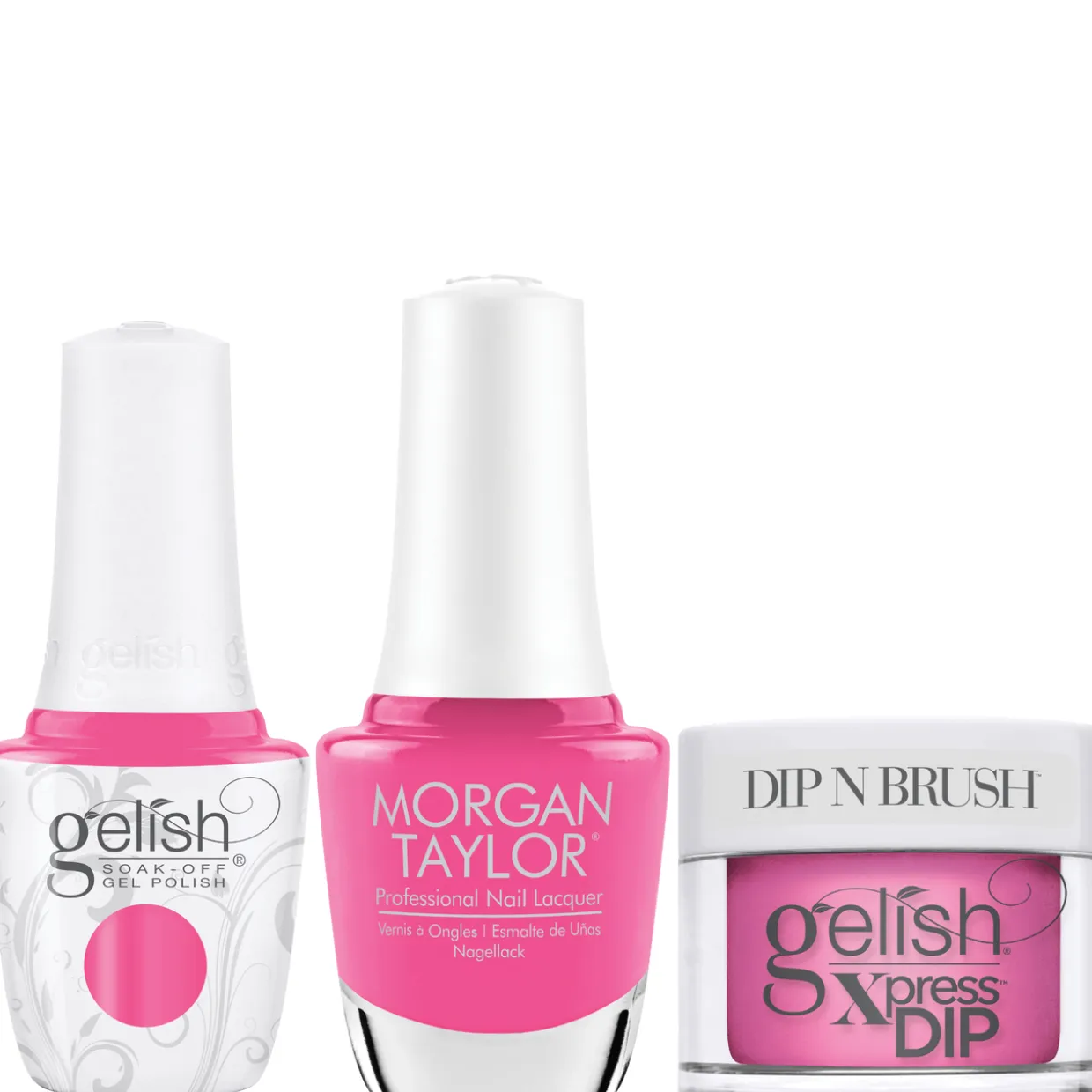 Gelish "Are You Gelly?" Trio- Includes Gel Polish, Lacquer and Dip- Neon Pink Jelly