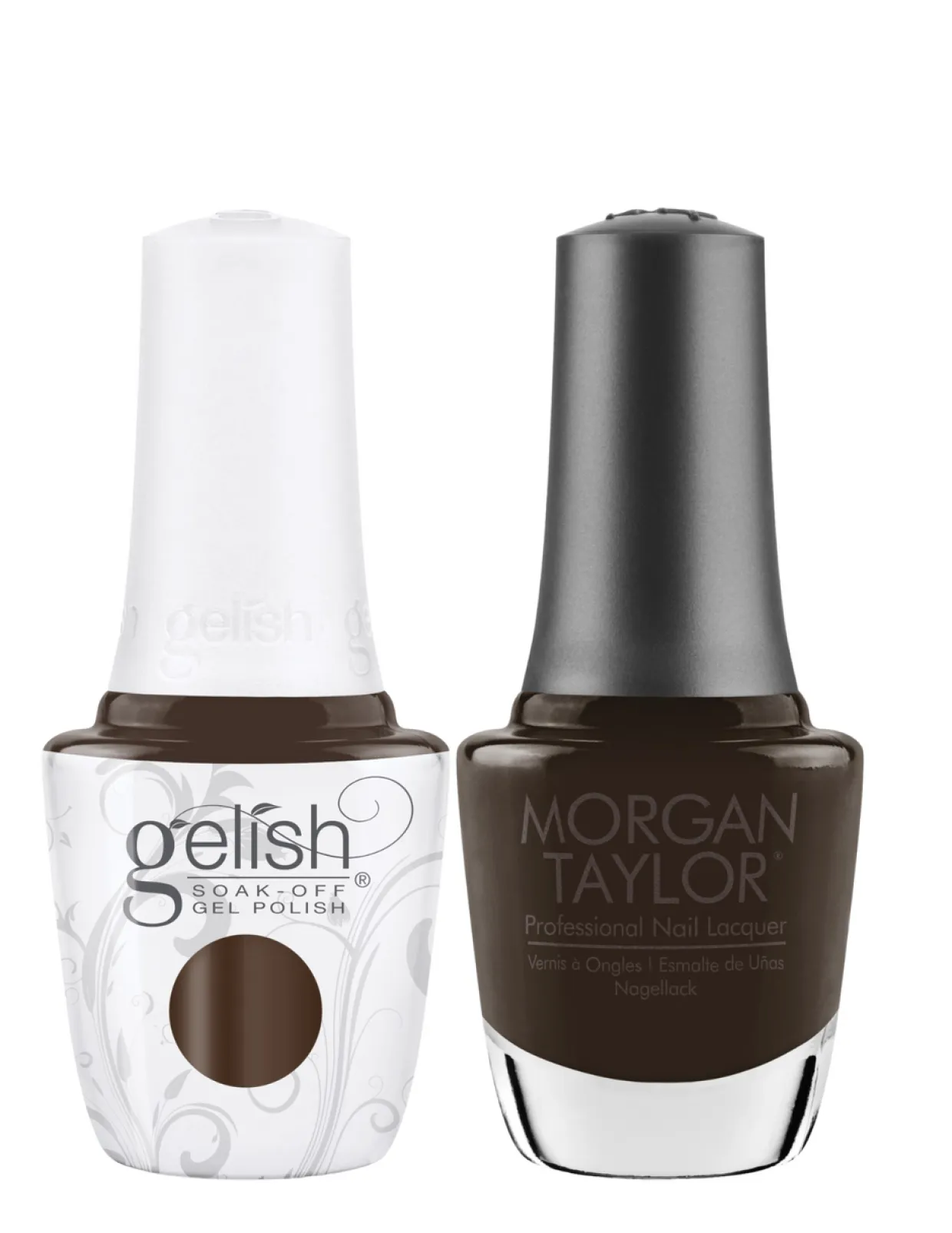 Gelish "Artwork In Progress" Duo, Medium Brown Creme - Includes Gel polish, and Lacquer