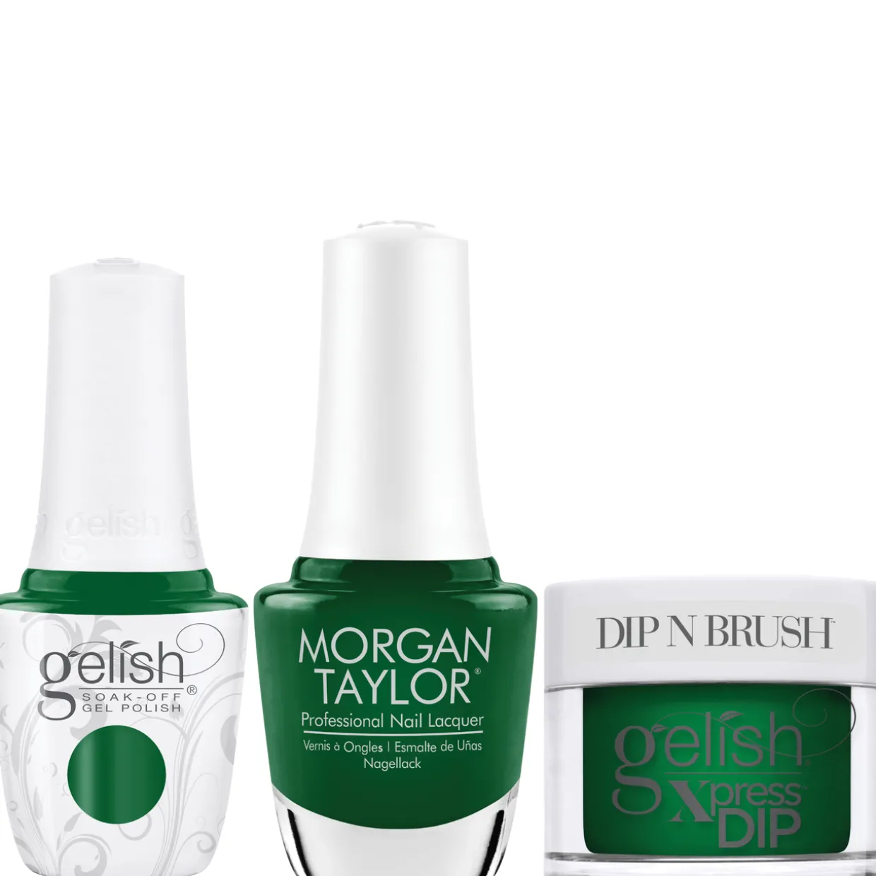 Gelish "Big Bang Watermelon" Trio- Includes Gel Polish, Lacquer and Dip- Emerald Green Jelly