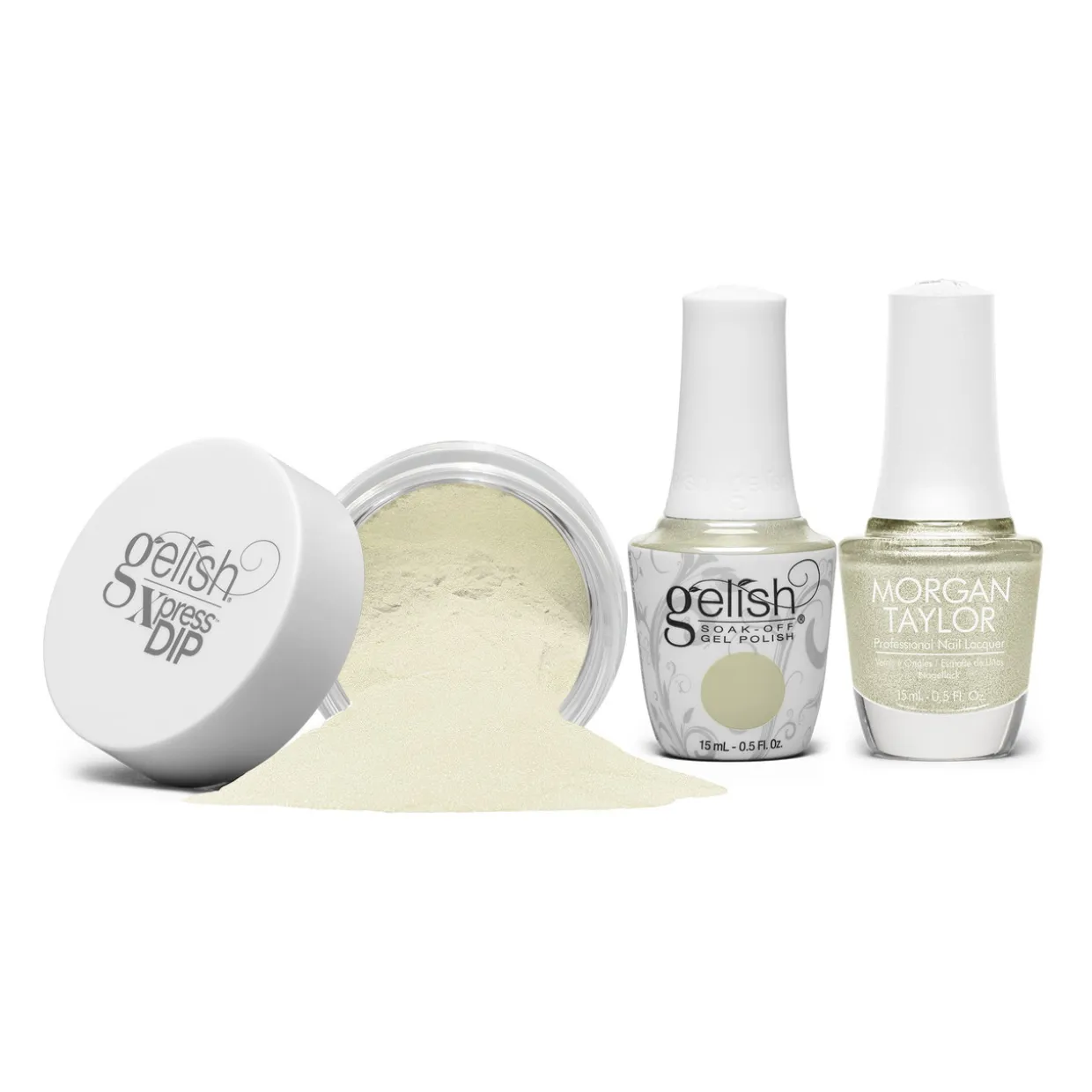 Gelish "Catching Some Glaze" Trio- Includes Gel Polish, Lacquer and Dip- Opal Iridescent