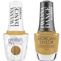 Gelish "Command The Stage" Duo, Antique Bronze Shimmer - Includes Gel Polish and Lacquer