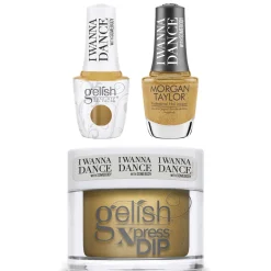 Gelish "Command The Stage" Trio, Antique Bronze Shimmer - Includes Gel Polish and Lacquer and Dip