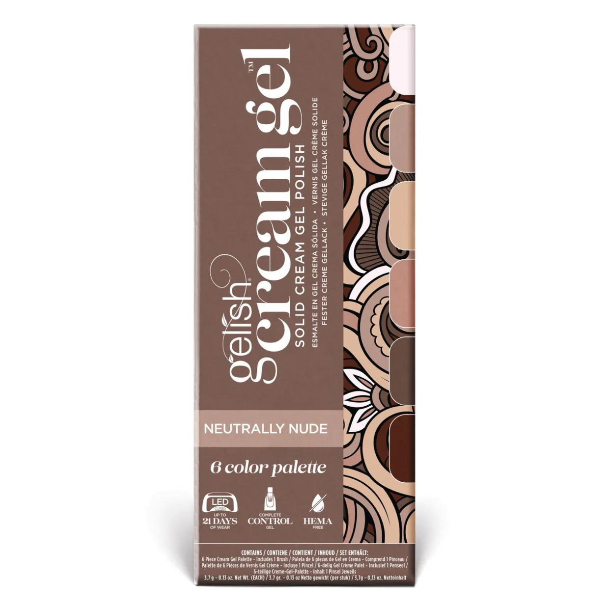 Gelish Cream Gel "Neutrally Nude", 6 Color Palette