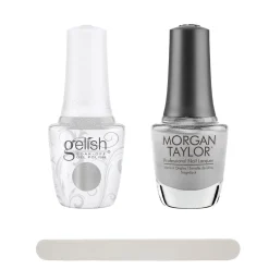 Gelish Disney Villains "Fashion Above All" 2 pc. Duo - Soak-Off Gel Polish and Lacquer - Silver Metallic