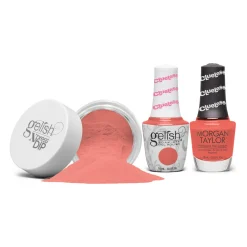 Gelish "Driving In Platforms" Trio, Poppy Coral Creme - Includes gel polish, lacquer, and dip