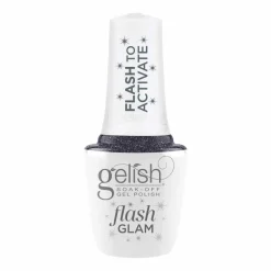 Gelish Flash Glam Soak-Off Gel Polish "Never Stop Glistening", Dusty Blue Glitter, 15 mL | .5 fl oz - 1110504