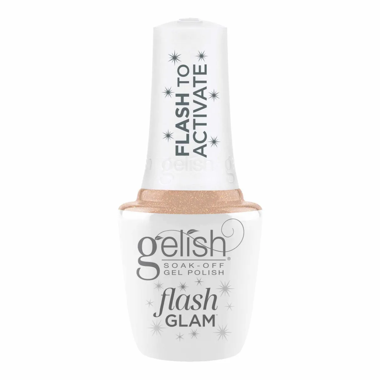 Gelish Flash Glam Soak-Off Gel Polish "Bright Up My Alley", Light Peach Glitter, 15 mL | .5 fl oz - 1110501