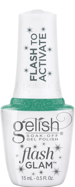 Gelish Flash Glam Soak-Off Gel Polish "Mint To Sparkle", Green Glitter, 15mL | .5 fl oz - 1110548