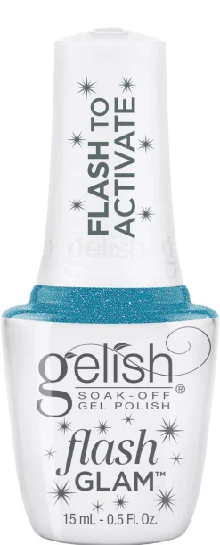 Gelish Flash Glam Soak-Off Gel Polish "I'll Shine For You", Blue Glitter, 15mL | .5 fl oz - 1110547