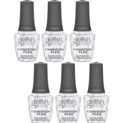 Gelish Foundation Flex Soak-Off Rubber Base Nail Gel, Clear, 15 mL | .5 fl. Oz. - Case Pack of 6