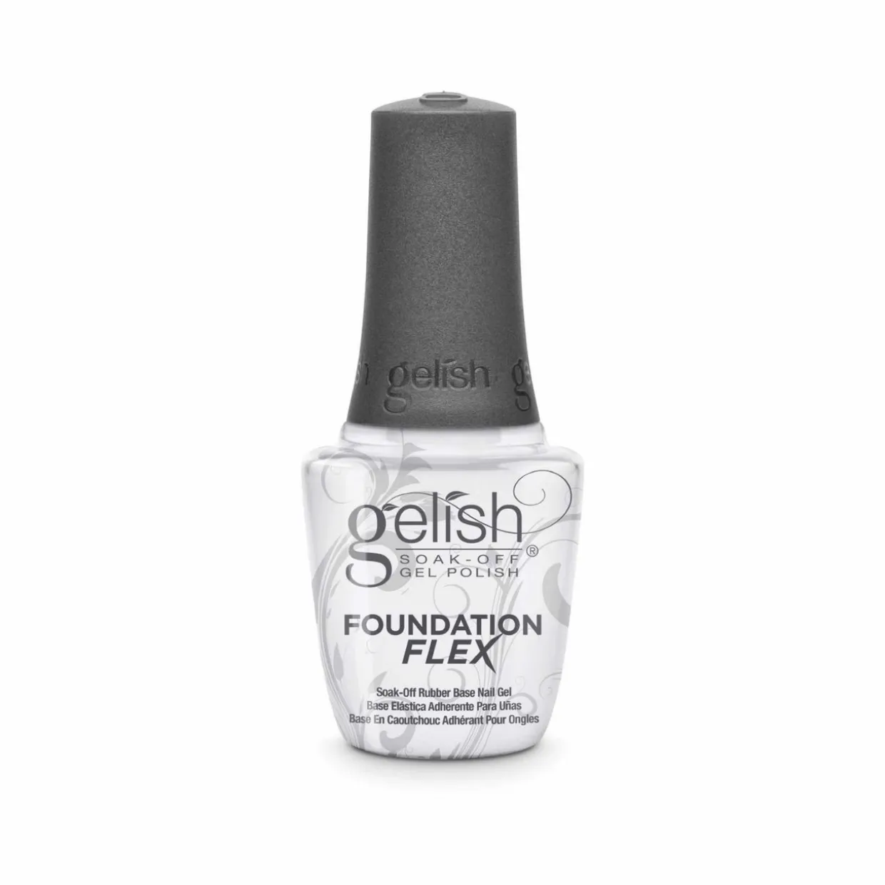 Gelish Foundation Flex Soak-Off Rubber Base Nail Gel, Clear, 15 mL | .5 fl. Oz. - Case Pack of 6
