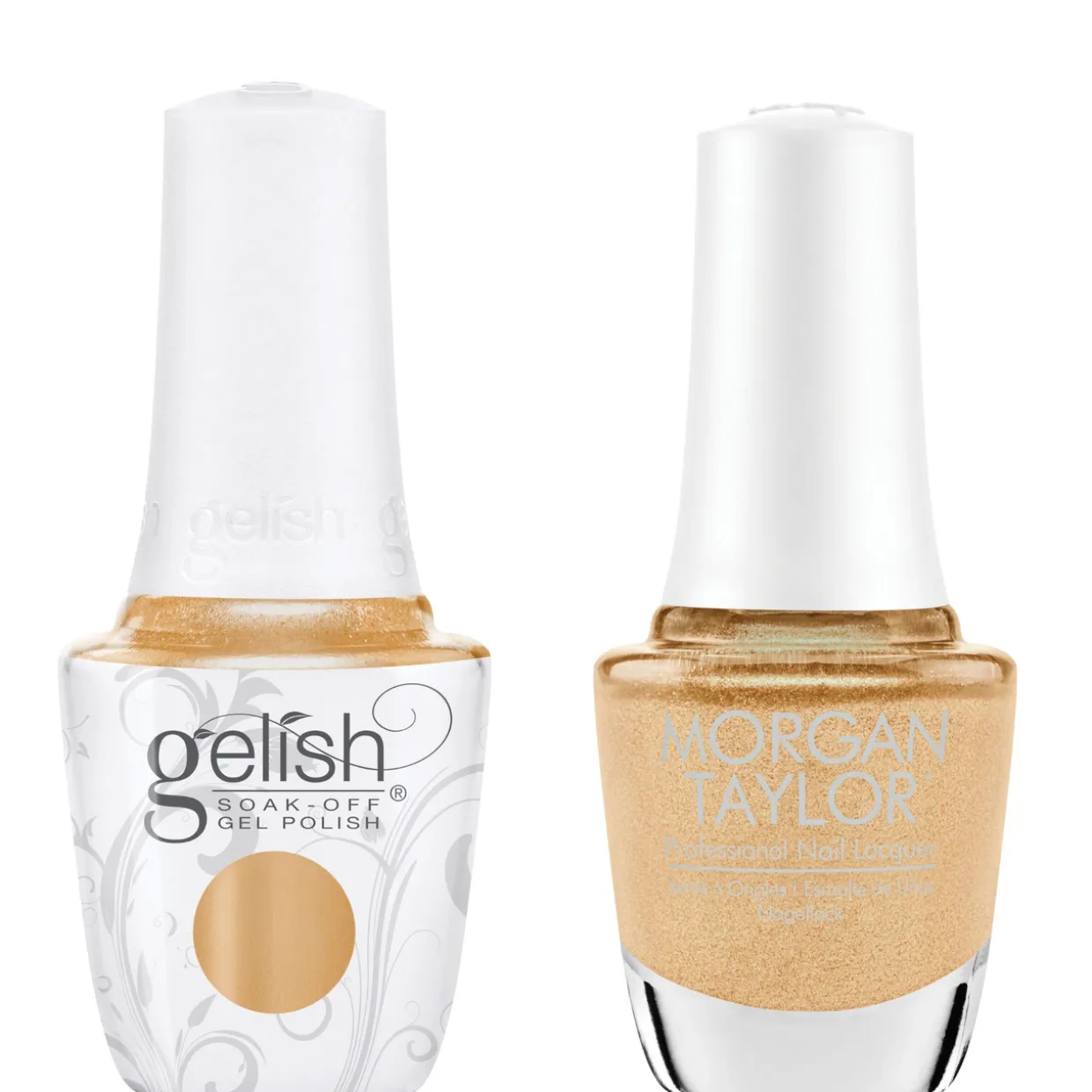 Gelish "Give Me A Bubbly" Duo- Includes Gel Polish and Lacquer - Champagne Peach Pearl