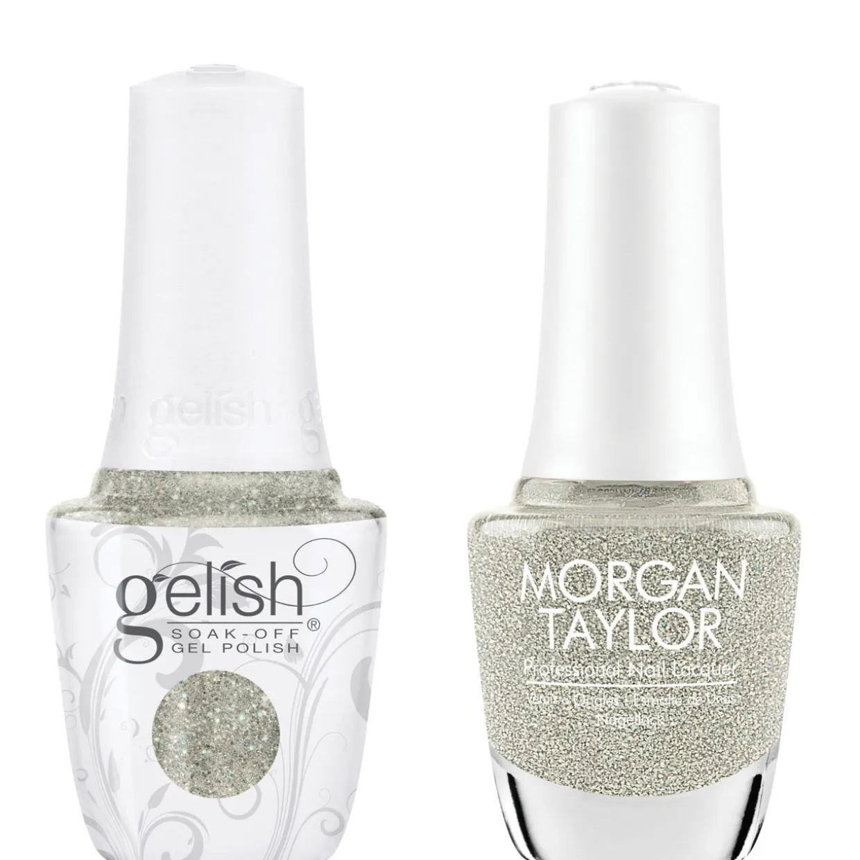 Gelish "Golden Garden Gala" Duo - Includes Gel Polish and Lacquer - Fine Gold Glitter