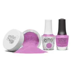 Gelish "Got Carried Away" Trio - Includes Gel Polish, Lacquer and Dip - Hot Purple Crème