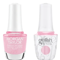 Gelish "Hugs and Blisses" Duo- Includes Gel Polish and Lacquer - Bubblegum Pink Pearl