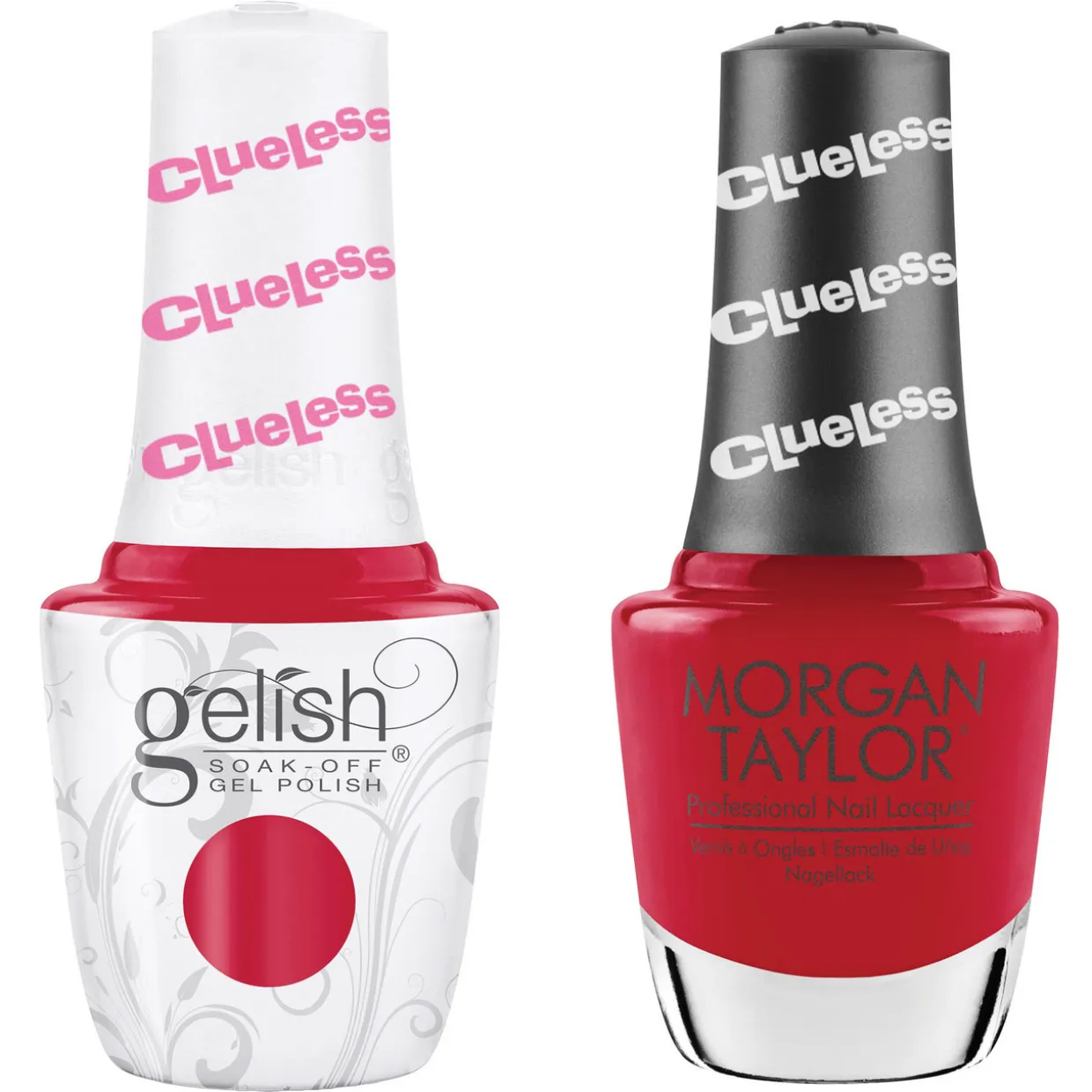 Gelish "I Totally Paused" Duo, Red Punch Creme - Includes gel polish and lacquer