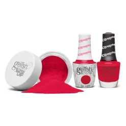 Gelish "I Totally Paused" Trio, Red Punch Creme - Includes gel polish, lacquer, and dip