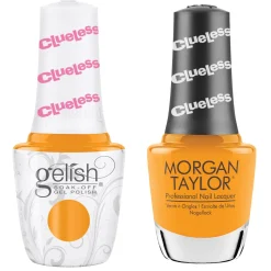 Gelish "Let's Do A Makeover" Duo, Marigold Creme - Includes gel polish and lacquer