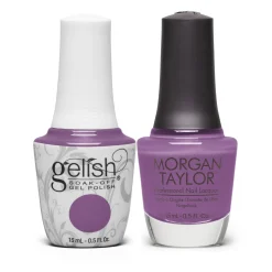 Gelish "Malva" Duo, Medium Purple Crème - Includes Gel Polish and Lacquer