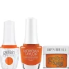 Gelish "Miss Sweet Cheeks" Trio- Includes Gel Polish, Lacquer and Dip- Tangy Orange Jelly