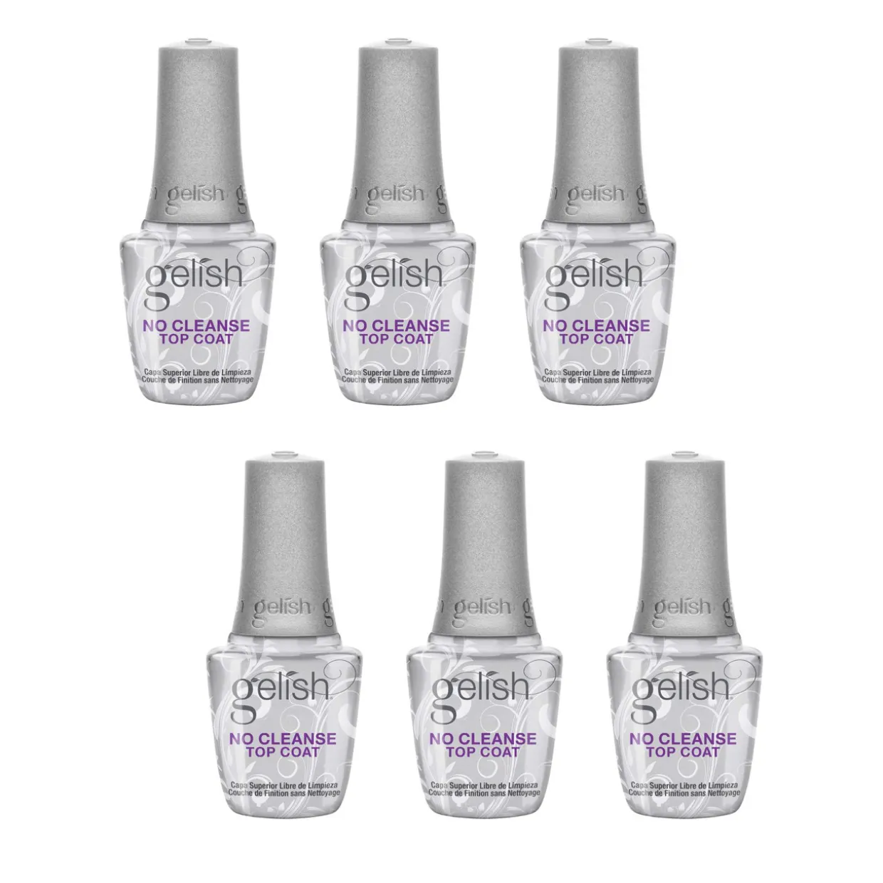 Gelish No Cleanse Soak-Off Gel Top Coat, 15 mL | .5 fl. oz. - Case Pack of 6