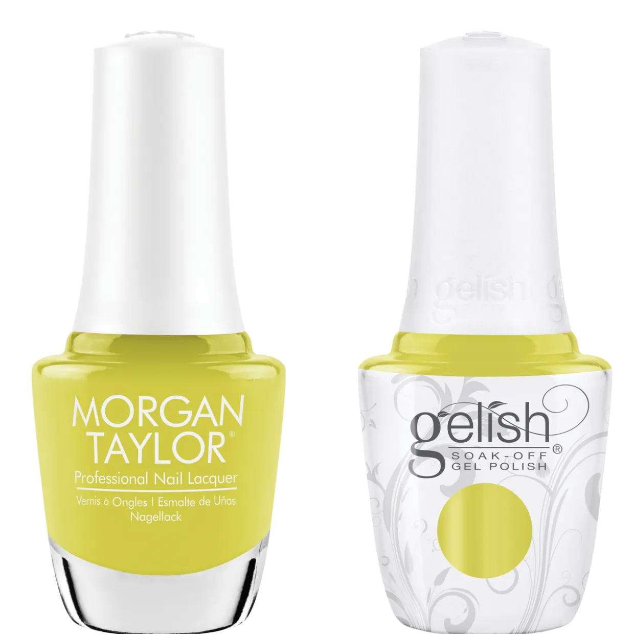 Gelish "Perk Up Buttercup" Duo- Includes Gel Polish and Lacquer- Lemon Lime Creme