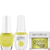 Gelish "Perk Up Buttercup" Trio- Includes Gel Polish, Lacquer and Dip- Lemon Lime Creme