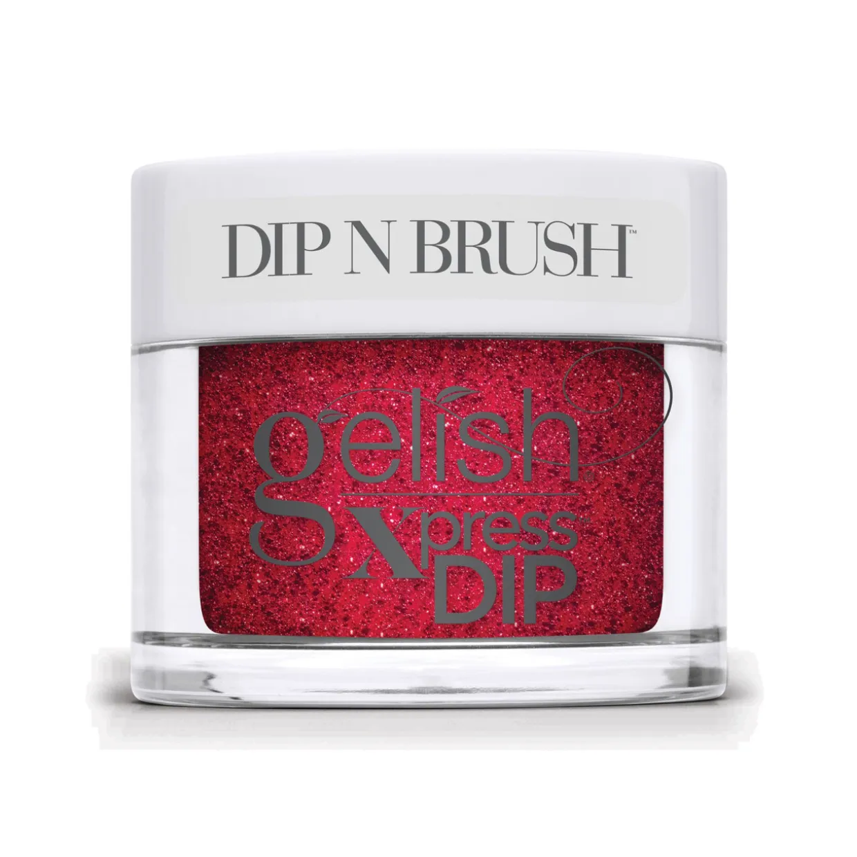Gelish "Poinsettia Stardust" Trio - Includes Gel Polish, Lacquer and Dip - Ruby Red Glitter