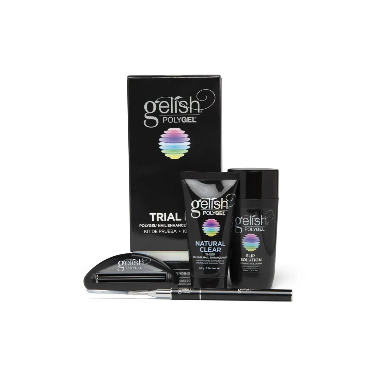 Gelish Polygel Trial Kit - Includes Natural Clear, 4oz Slip Solution, Tube Key, Polytool - 1720004