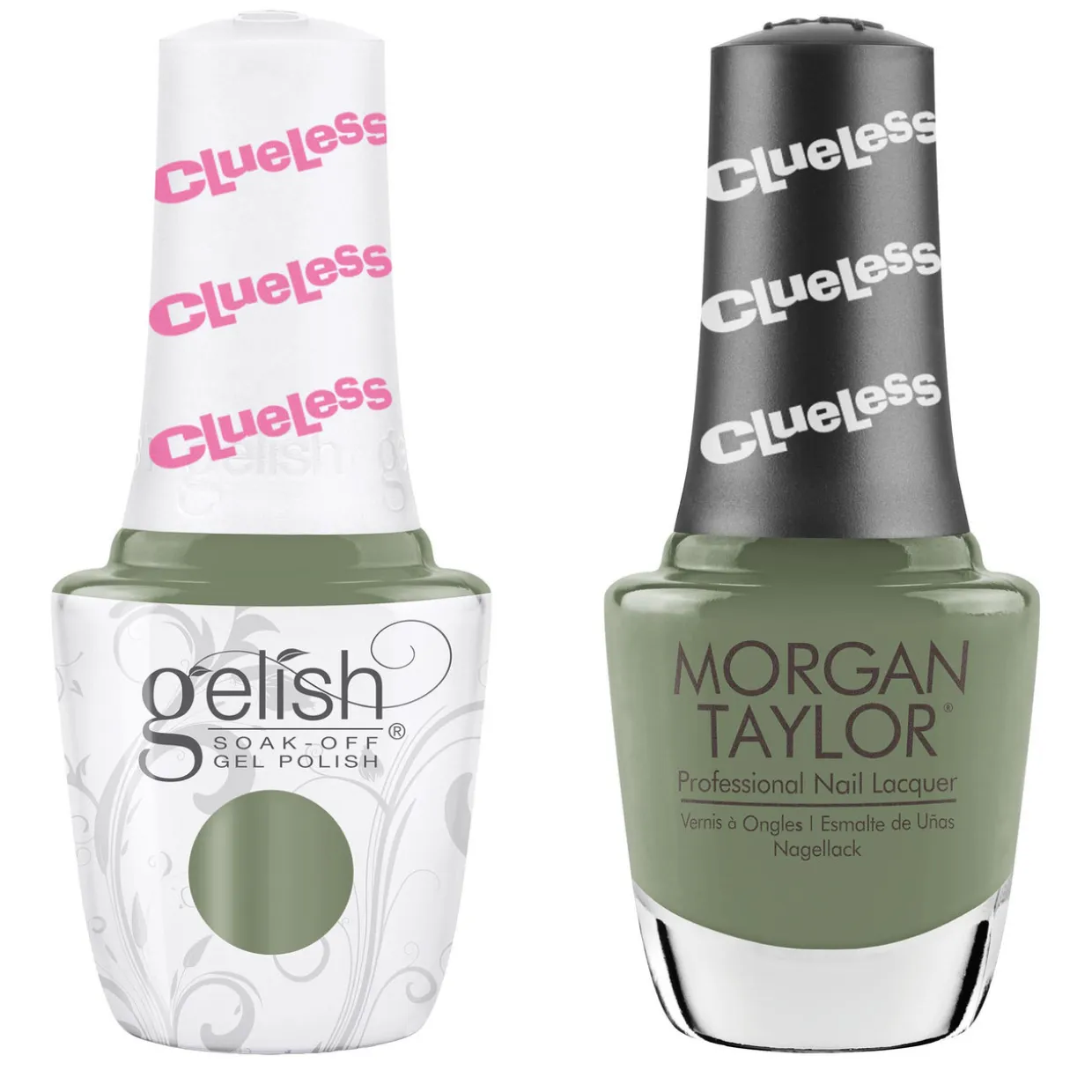 Gelish "So Check It" Duo, Sage Green Creme - Includes gel polish and lacquer